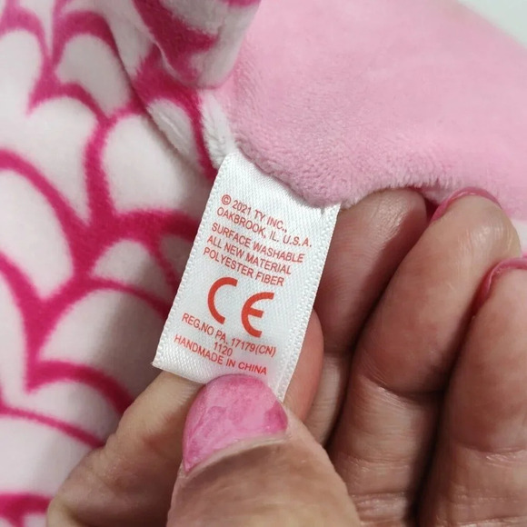 Ty Beanie Squish a Boos Owl Pinky Stuffed Animal Plush Toy Pink FLAW 8 in - Picture 7 of 9